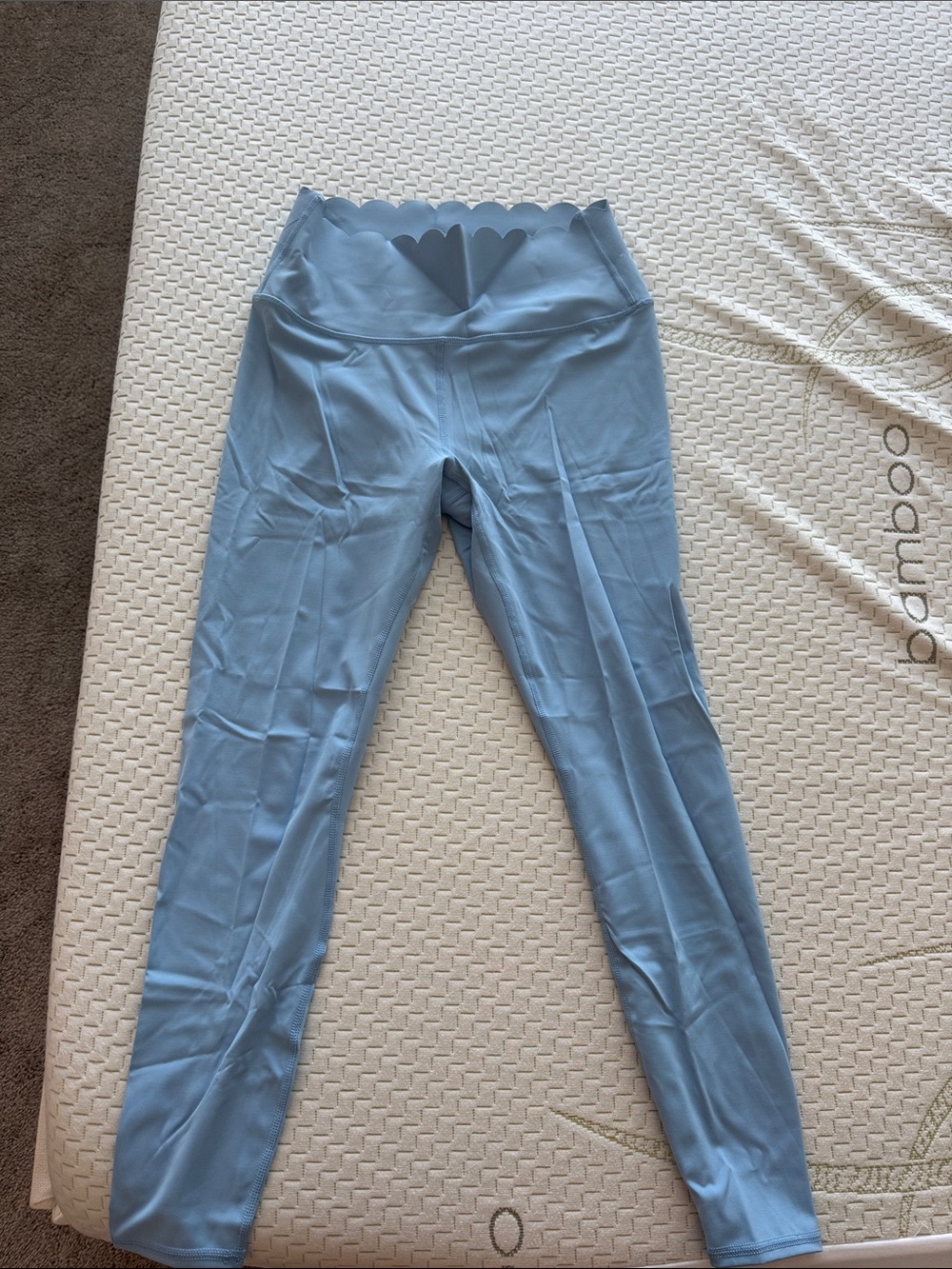 JoyLab Light Blue Scallop Waist Legging with matching sports bra